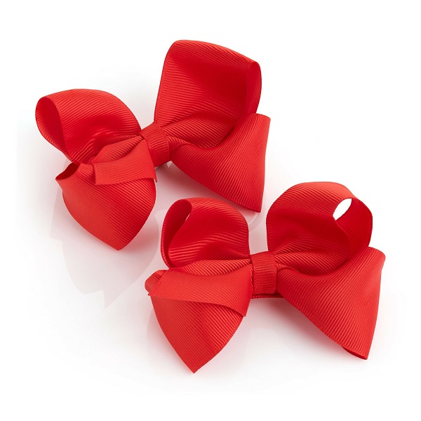 RED KIDS GIRLS HAIR BOWS HAIR CLIPS BOW GIRLS CLIPS SCHOOL RIBBON SLIDES ACCESSORY SET